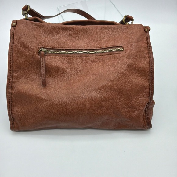 AMERICAN LEATHER CO Brown Genuine Leather Handbag Lenox Triple Entry Satchel - Picture 3 of 12